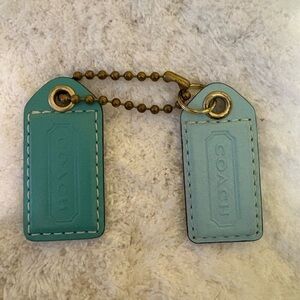 Coach Dual-Tone Blue Leather Hangtag